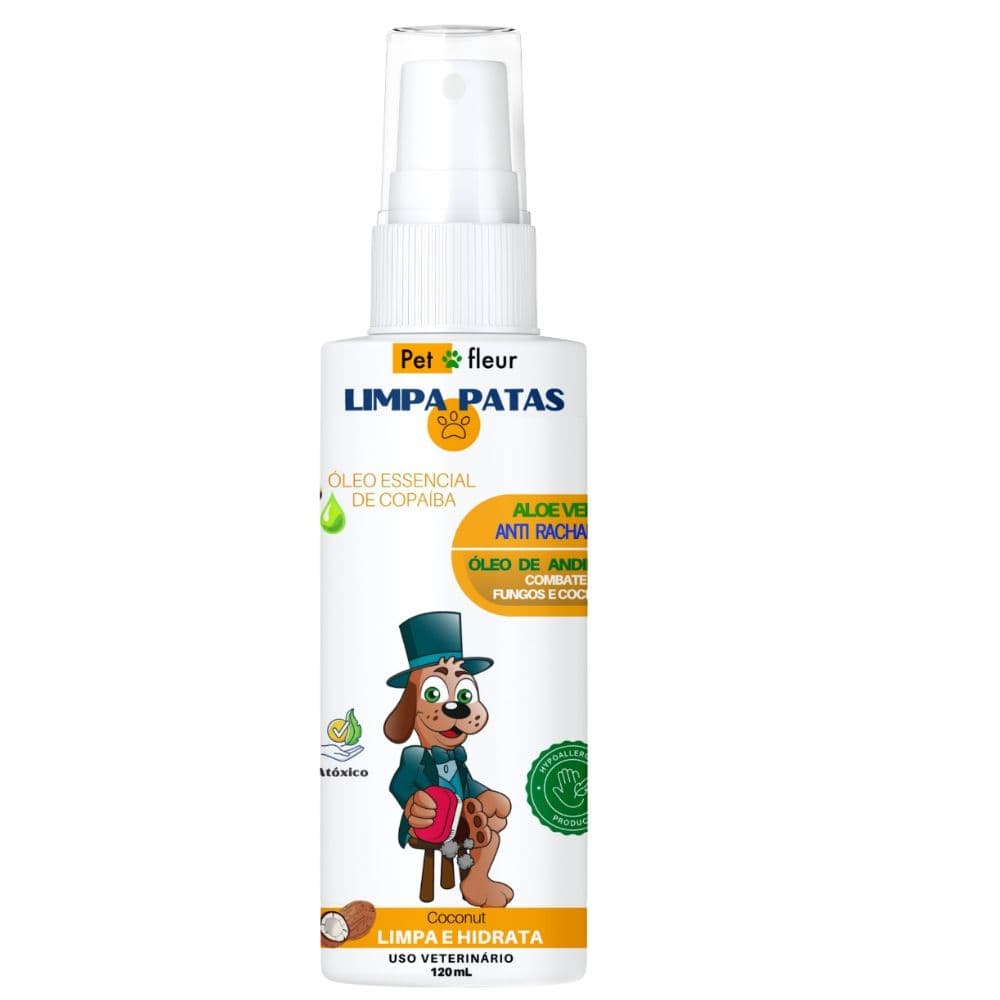 Limpa Patinhas Elimina fungos e Coceira  Ultra Hidratante Coconut e Aloe Vera - Cães E Gatos