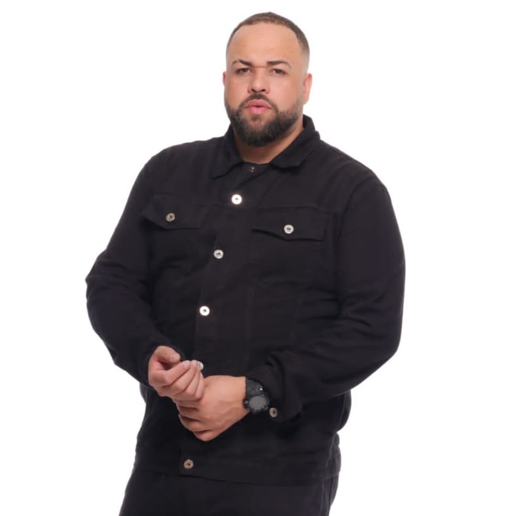 Jaqueta Masculina Preta Plus Size Tamanho: 50 ao 56