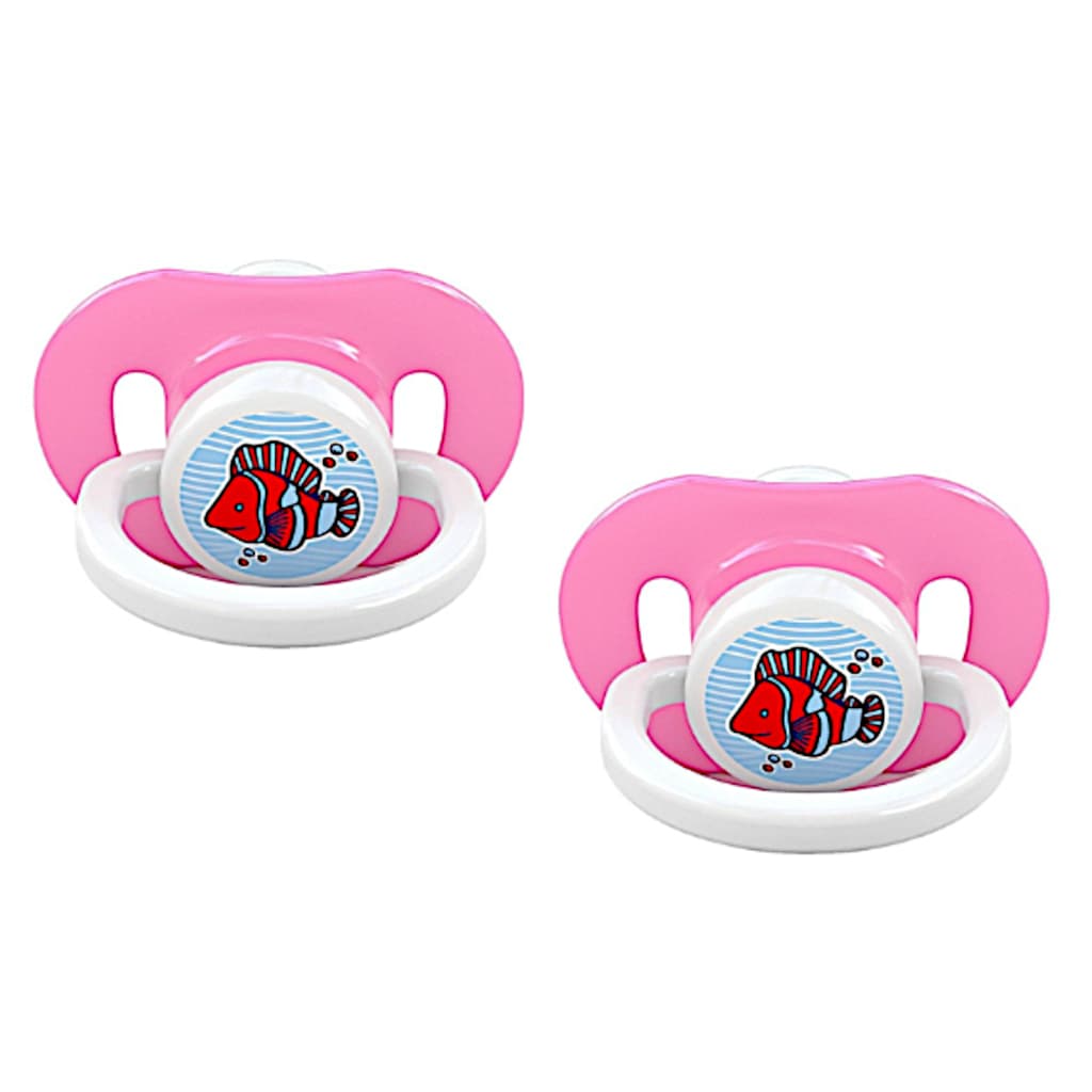 Kit 2 Chupetas Bico Redondo de Silicone Bebê - PAC C/2 Chupetas Menino Menina Saquinho Presente