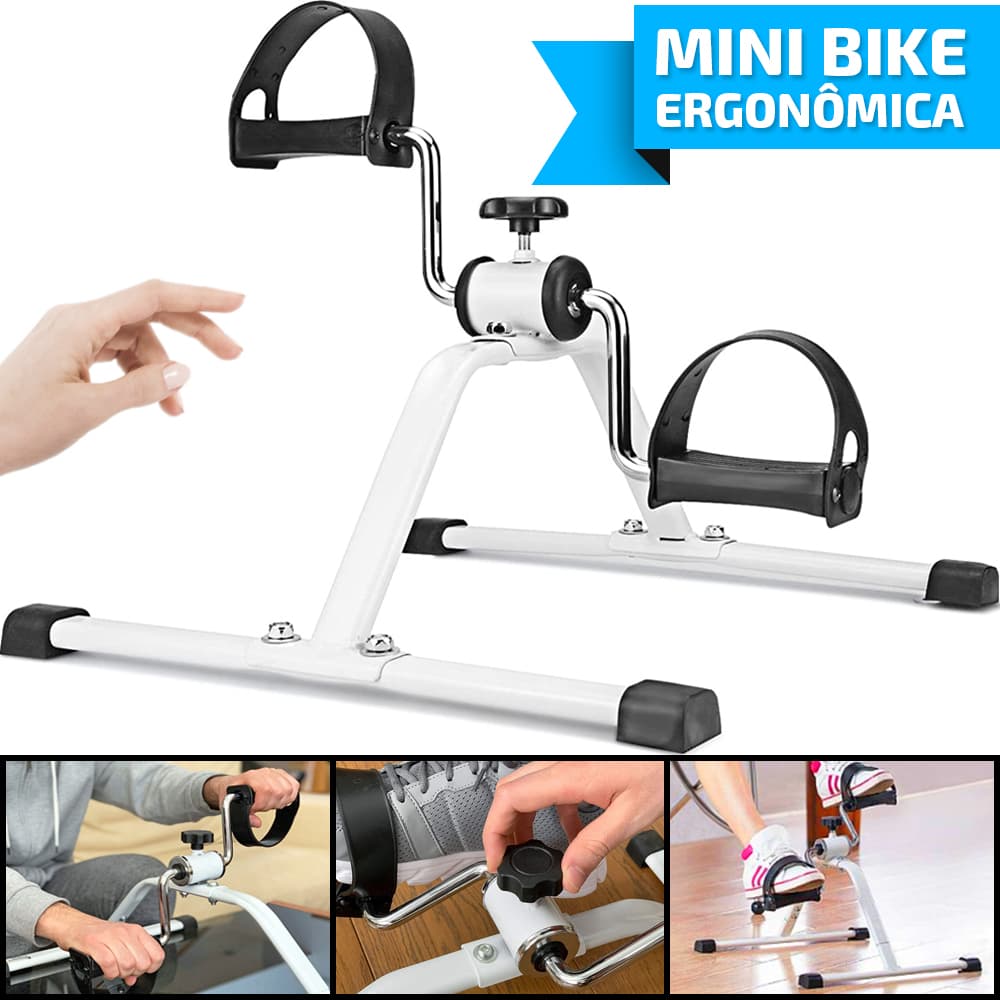 Mini Bike Ergométrica Bicicleta Portátil Fisioterapia Exercício Perna Braço Simulador Pedalinho Fit