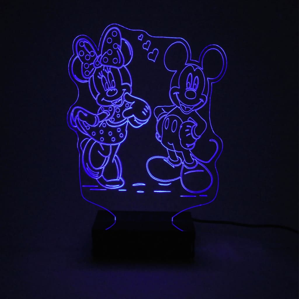 Luminária Led Mickey e Minnie super led personalizada