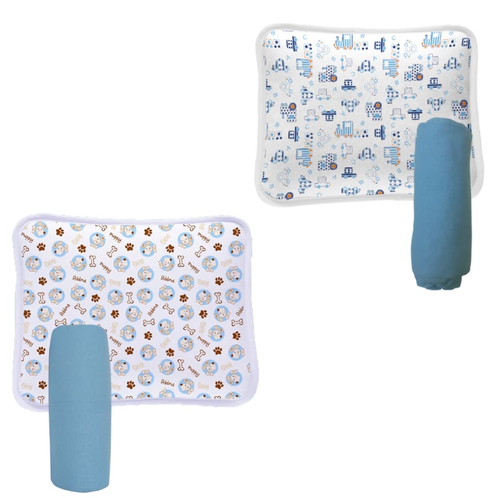 Jogo Lençol Berço Americano 2 Kits De Lençol Com Elastico e Fronha Estampa Menino Enxoval Bebe