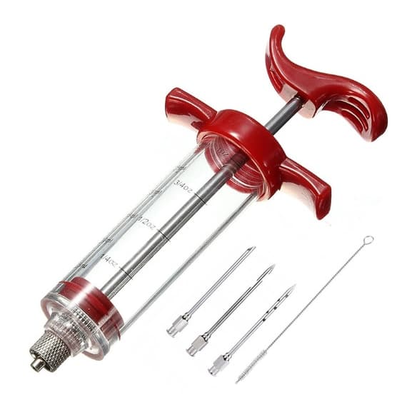 Seringa Injetora De Temperos Para Carnes + 3 Agulhas De Inox