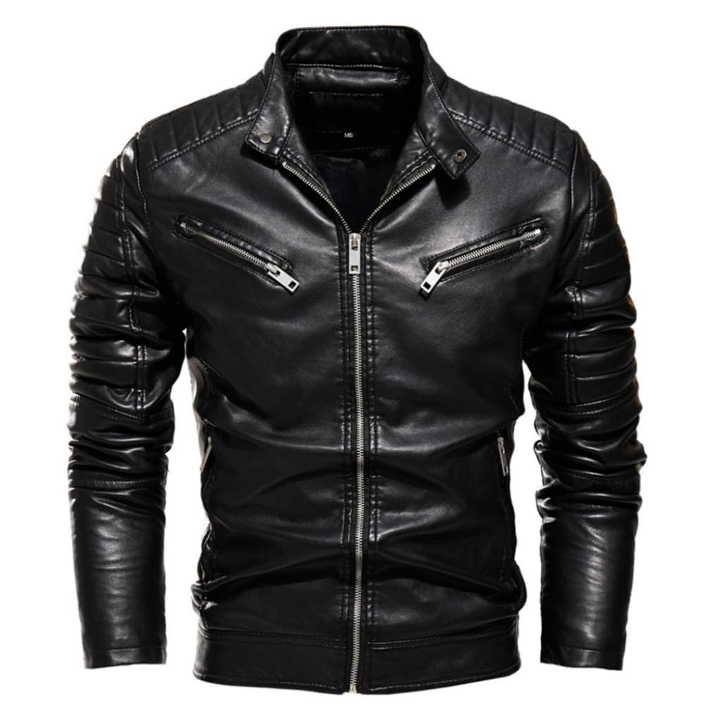 Jaqueta Couro Masculino Forrada Slim