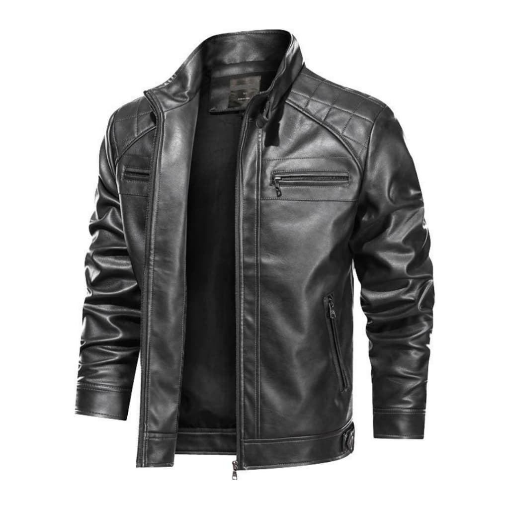 Jaqueta De Couro Masculina Resistente Slim