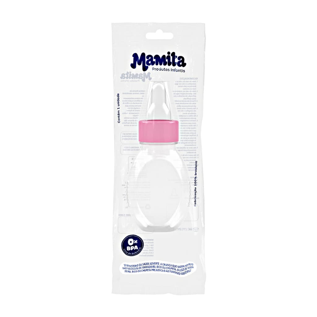 Kit 6 Mamadeiras 60ml Bico de Silicone Bebê Menino Menina Saquinho Chuquinha Mini Mamadeira