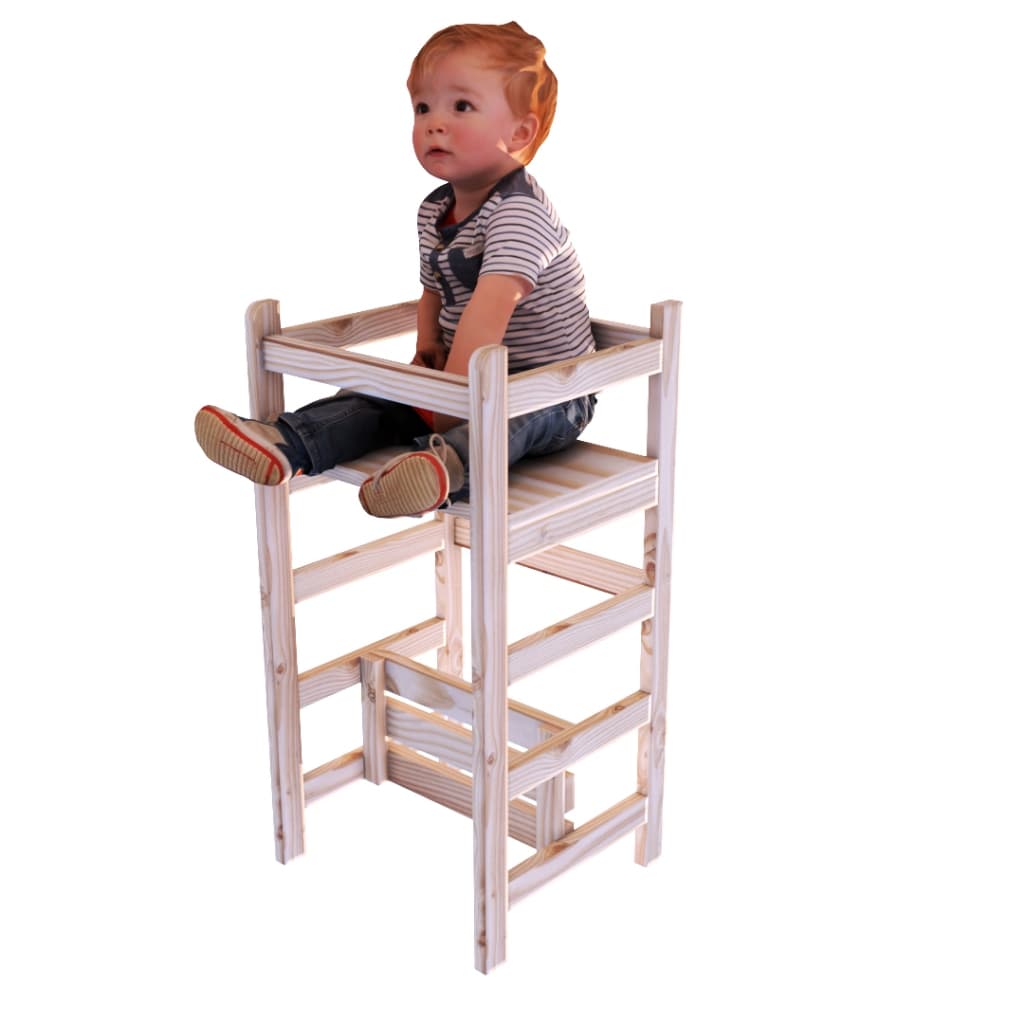 Torre De Aprendizagem Multiuso Mesa E Cadeira Infantil Montessoriana Promoção