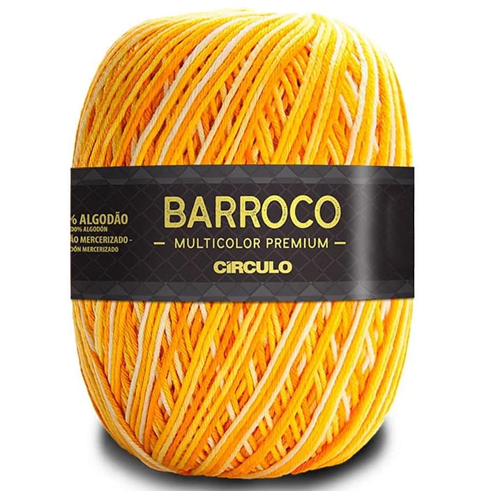 Barbante Barroco Multicolor Premium Novelo com 200 Gramas Circulo Mesclado Matizado para Crochê e Tricô