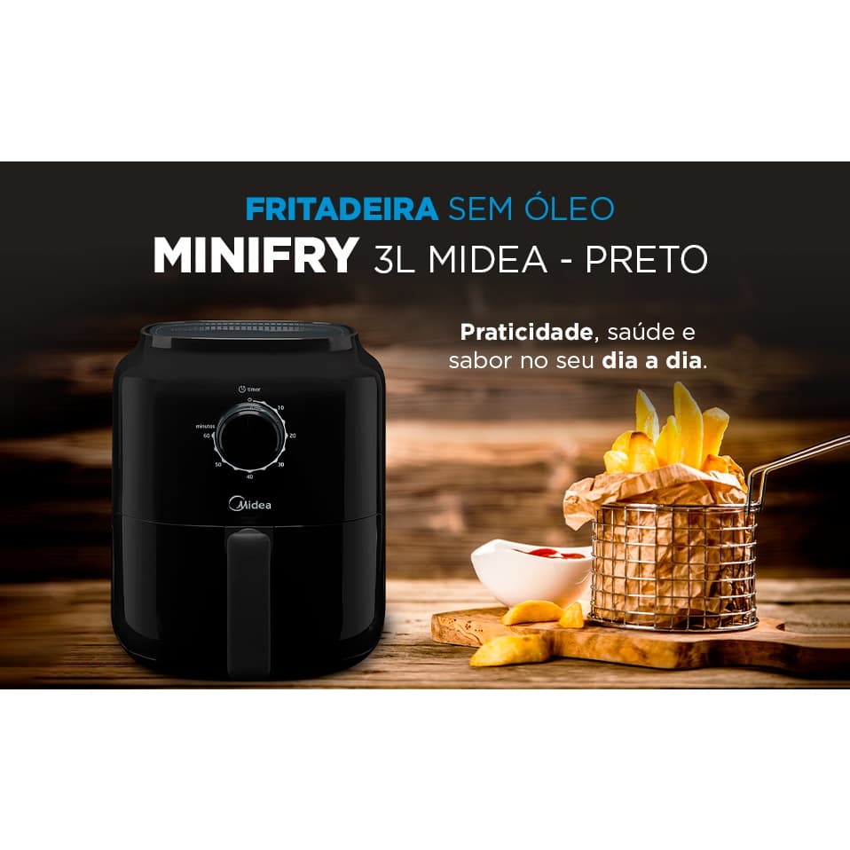 Fritadeira sem Óleo MiniFry 3L Titanium Midea