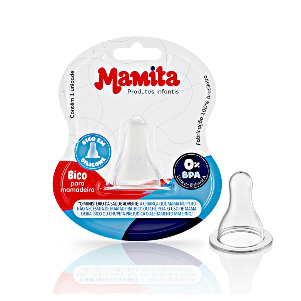 Bico Redondo de Mamadeira Silicone Blister Presente Caixa c/ 12 unidades Bico de Silicone Bico de Mamadeira