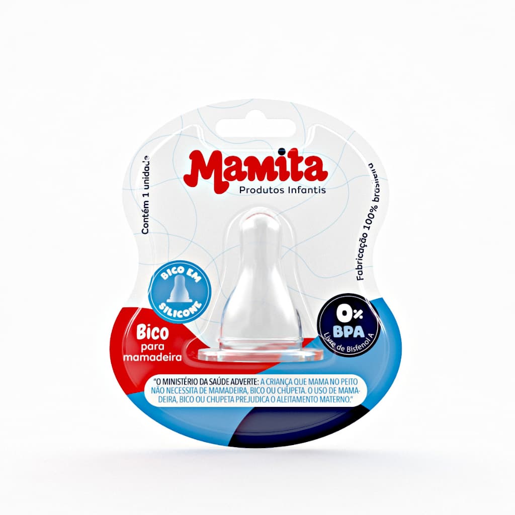 Bico Redondo de Mamadeira Silicone Blister Bico de Silicone Bico de Mamadeira