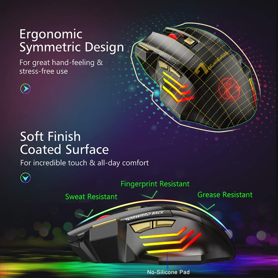 Mouse Recarregável sem fio bluetooth gamer gaming mouse mause ergonômico do computador com luz de fundo rgb ratos silenciosos para laptop pc