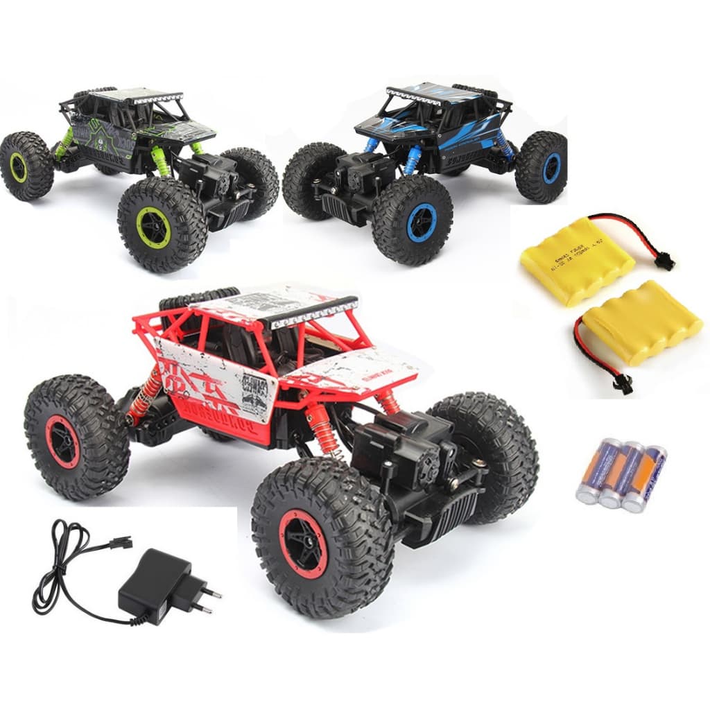 Carrinho Recarregável Rock Through + bateria reserva, 4x4 Truck c/ Controle Remoto