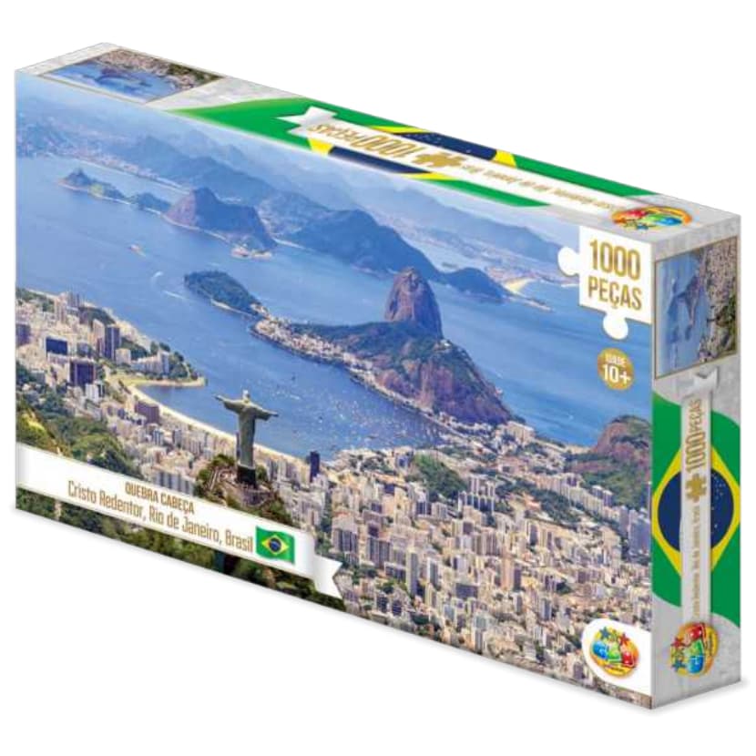 Brinquedo Educativo Quebra Cabeça Rio de Janeiro 1000 peças GGB Brinquedos Educativos para Meninos e Meninas Estimula