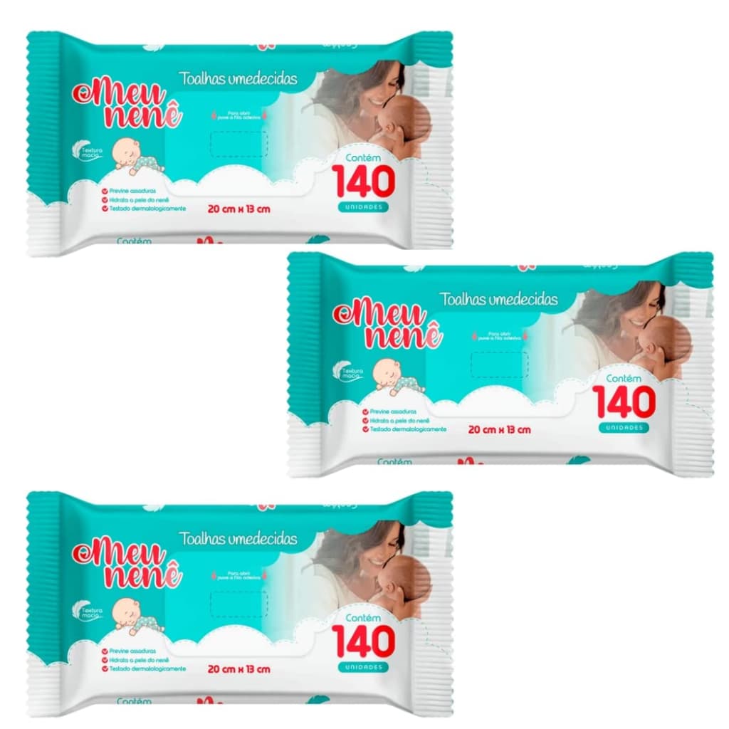 Kit 840 Toalhas Lenços Umedecidos Meu Nenê