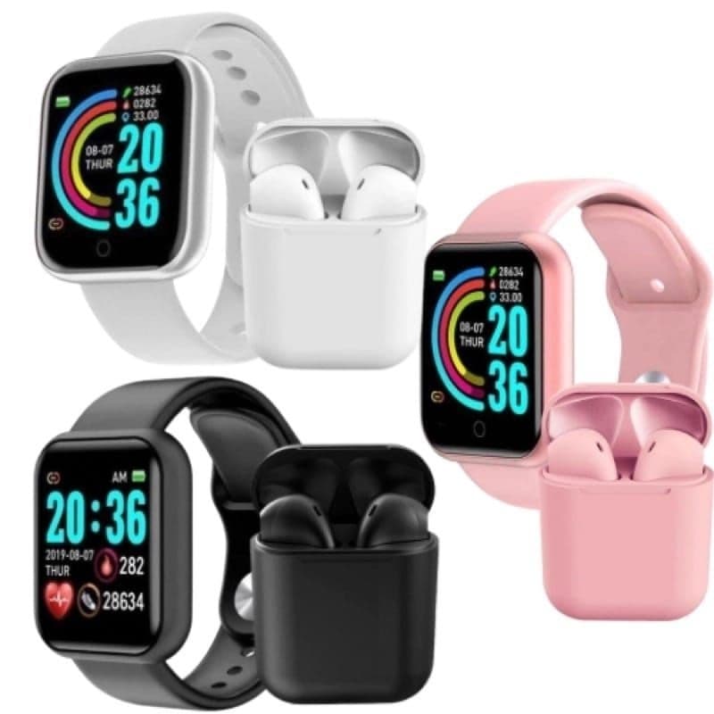 Relógio inteligente Smartwatch e fone de ouvido Bluetooth sem fio tws lançamento