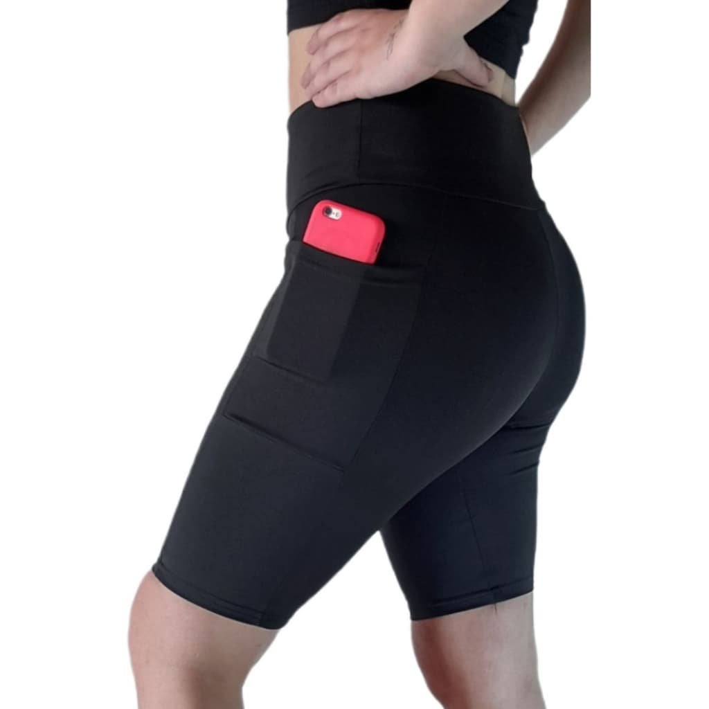 Bermuda Feminina Com Bolso Para Celular Roupa de Academia Moda Fitness