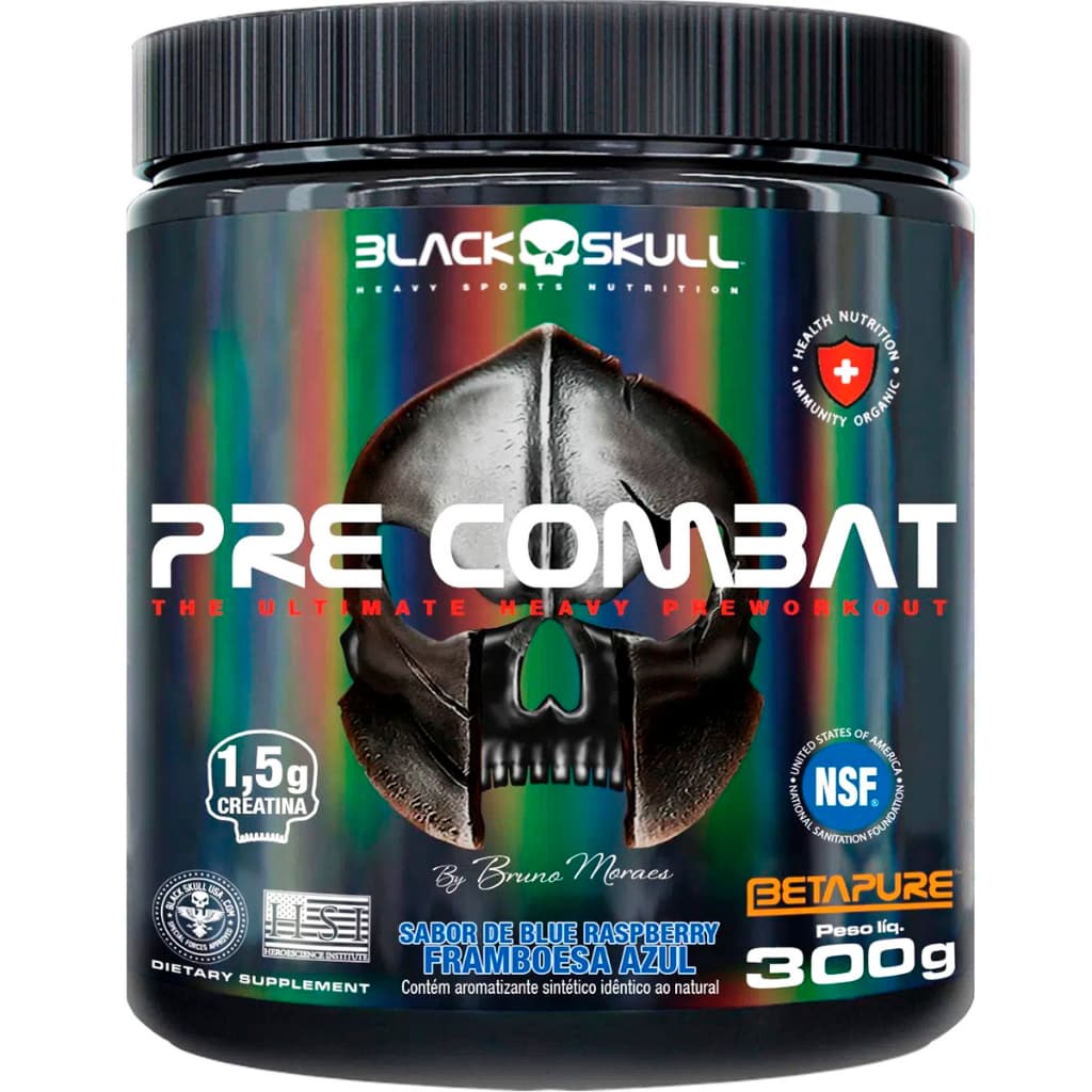 Pré-Treino Pre Combat by Bruno Moraes Lançamento Original Black Skull