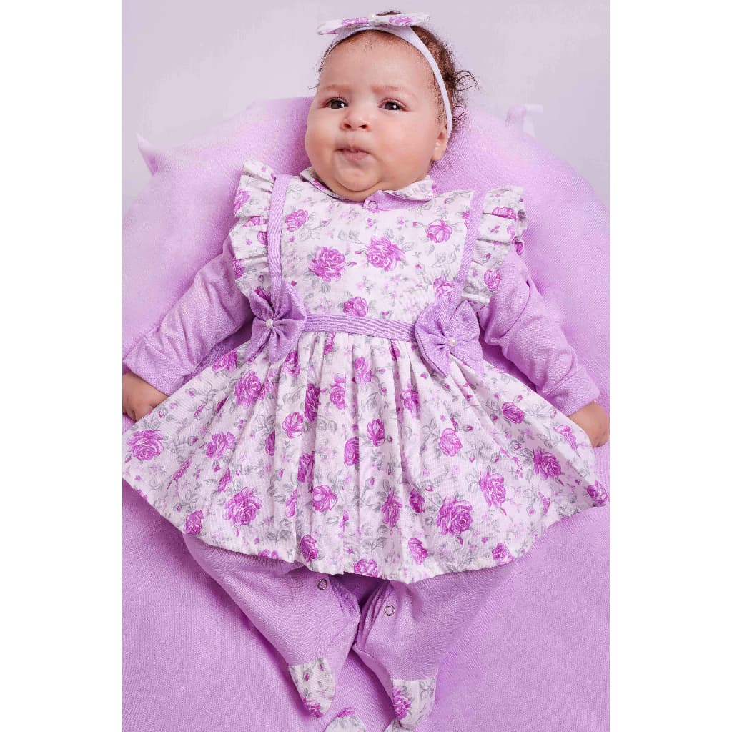 Saída Maternidade Menina 04 peças Duda Floral Roupa de Bebê Menina