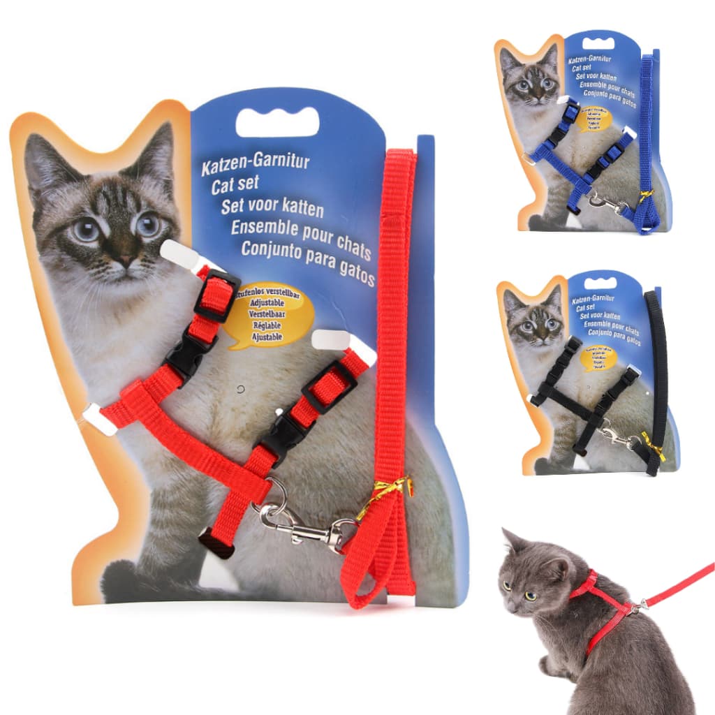 Coleira Peitoral Para Gatos Com Guia Pet Pequeno Ajustável Confortável
