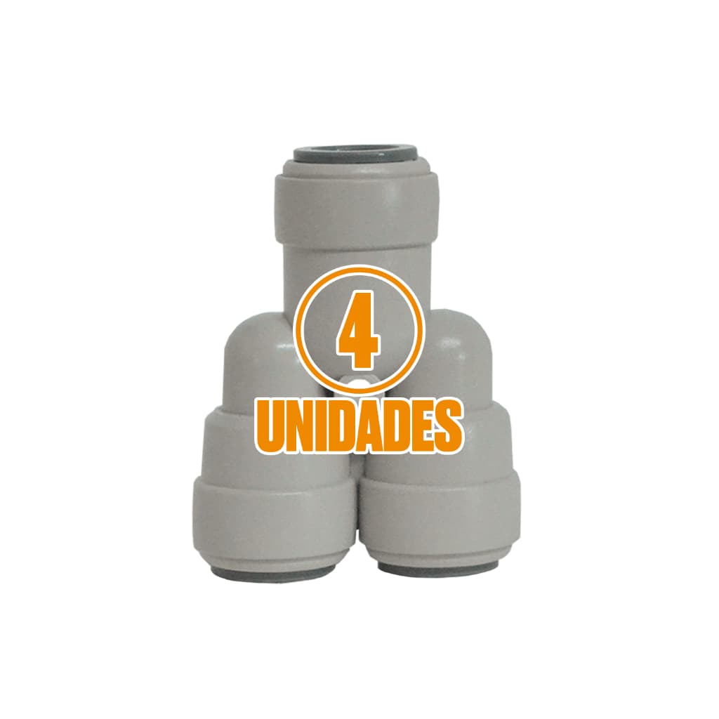 Kit 4 Conexao Engate Rapido Padrao Dmfit Y 2 Vias 3/8 X 3/8
