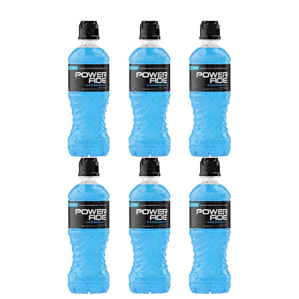 Isotônico Powerade Sabor Mix de Frutas PET 500ML fardo com 6 UNID