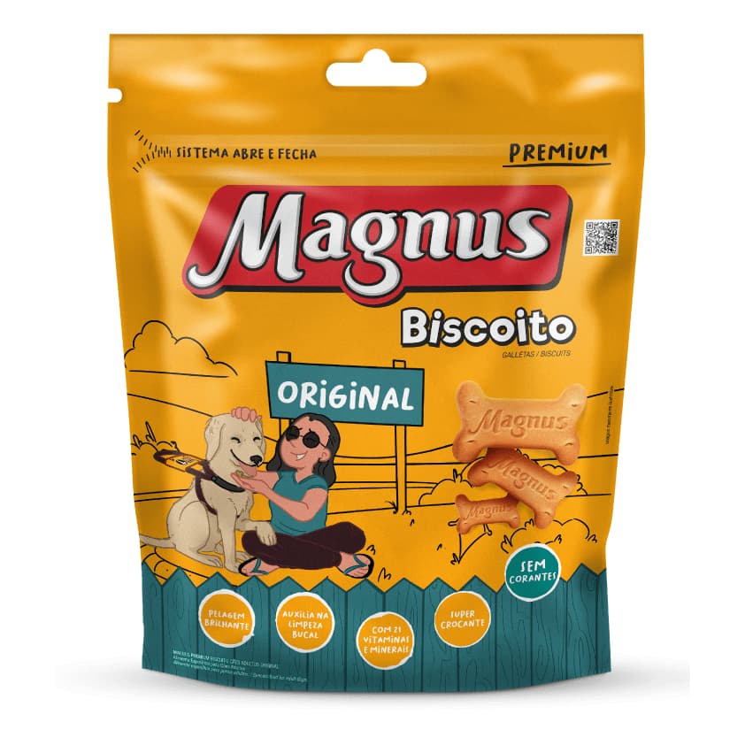 Petisco Biscoito Magnus Original Sem Corantes Natural 400 gr