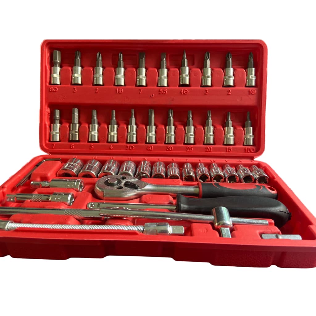 Kit Ferramentas Jogo 46 Chaves Catraca Torx Allen