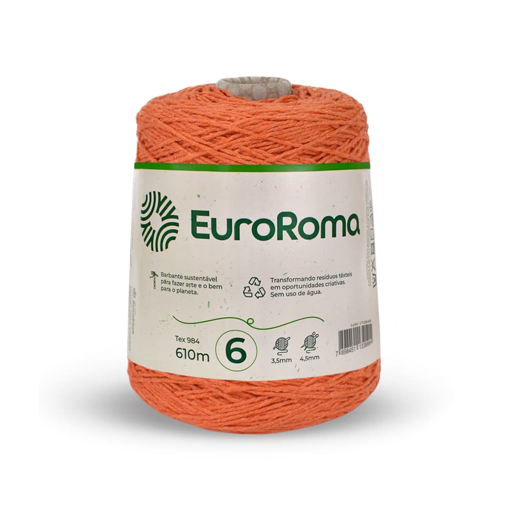 Barbante para Crochê Euroroma 600gr - 6 Fios - Tex984 Cores a Escolher