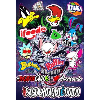 Kit Cartela Moto Com 15 Adesivos Diferentes Stickers Moto/carro/bau/bike