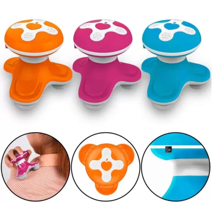 Massageador Eletrico 2.5W Corporal Muscular Carregador USB - Tomate
