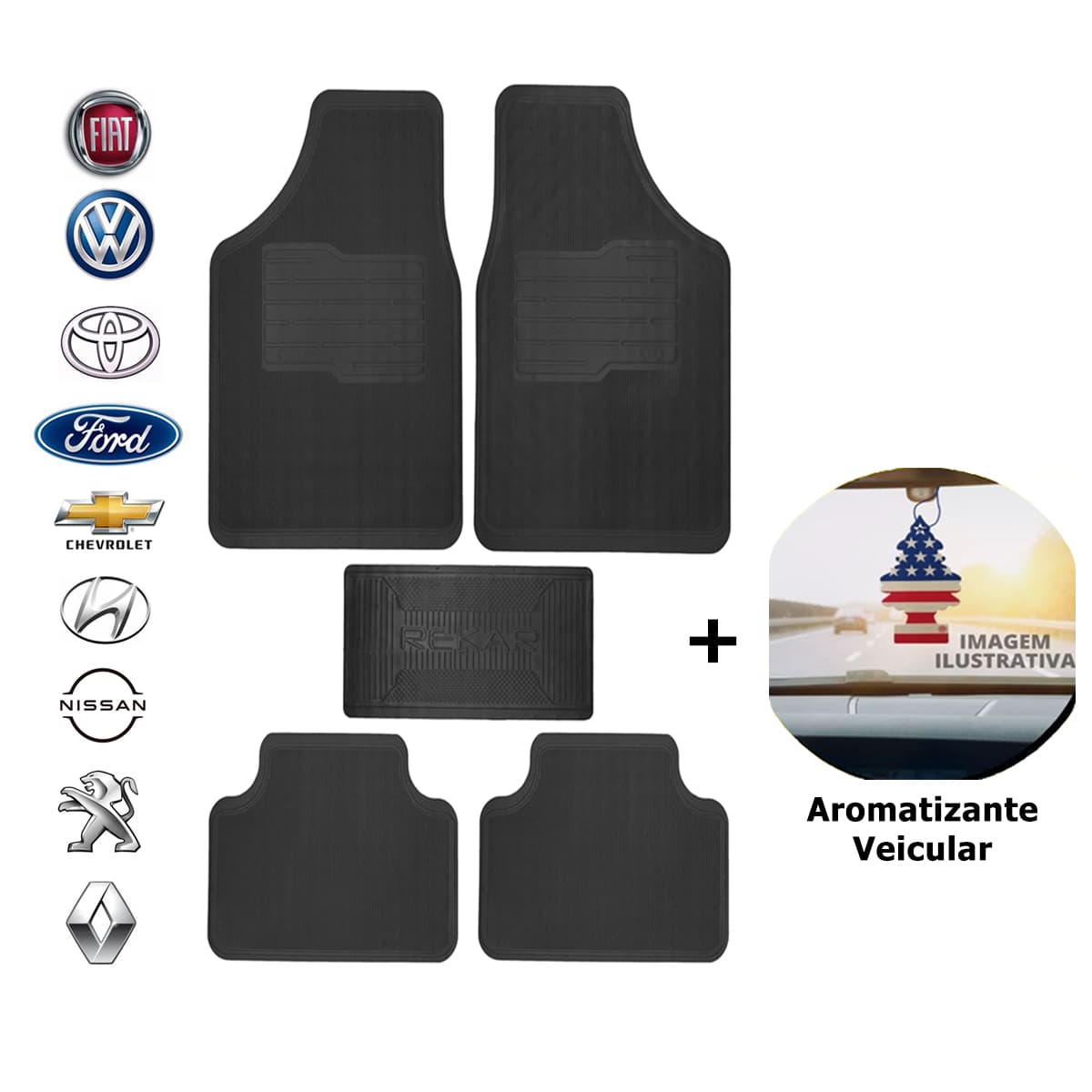 Tapete Automotivo Carro Universal Todas as Marcas + Aromatizante Veicular