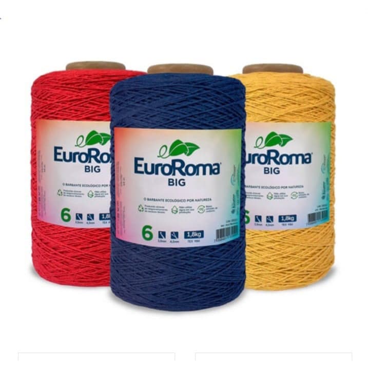 Barbante EuroRoma BIG CONE N°6 de 1,8kg Para Trico e Crochê