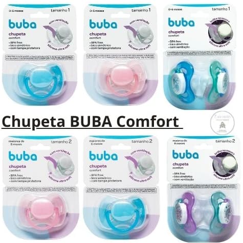 Chupeta Silicone Buba De Bebe Bico Comfort Original recém nascido tamanho 1 2 enxoval do bebê