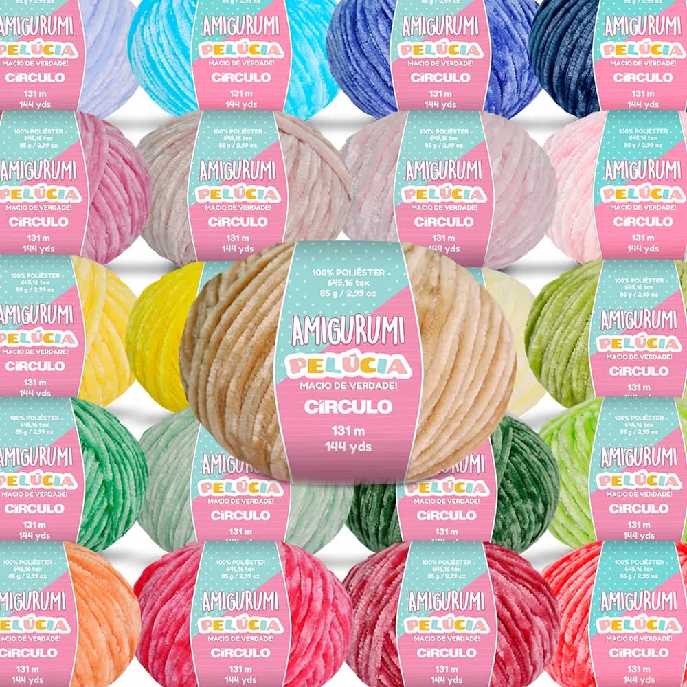 Kit 6 Fio Amigurumi Pelúcia Círculo 131 Metros Crochê Tricô Premium (Escolher As Cores Pelo Chat)
