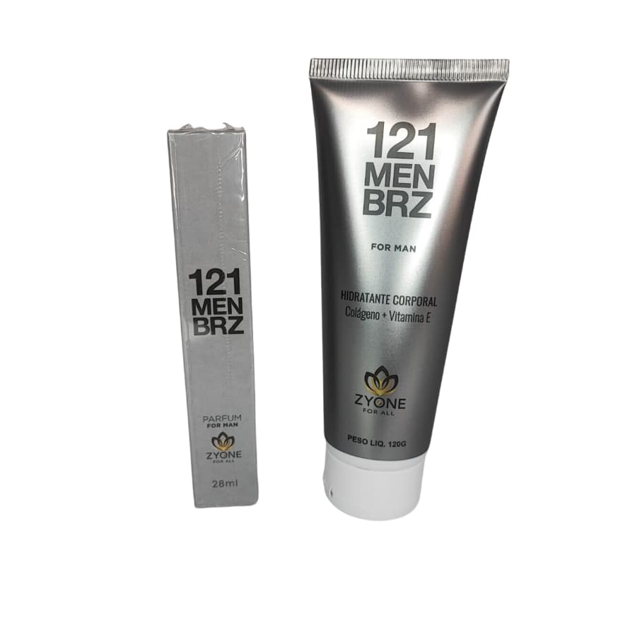 Kit Perfume Masculino 121 men Brz 28ml Zyone + Hidratante Masculino - Importado