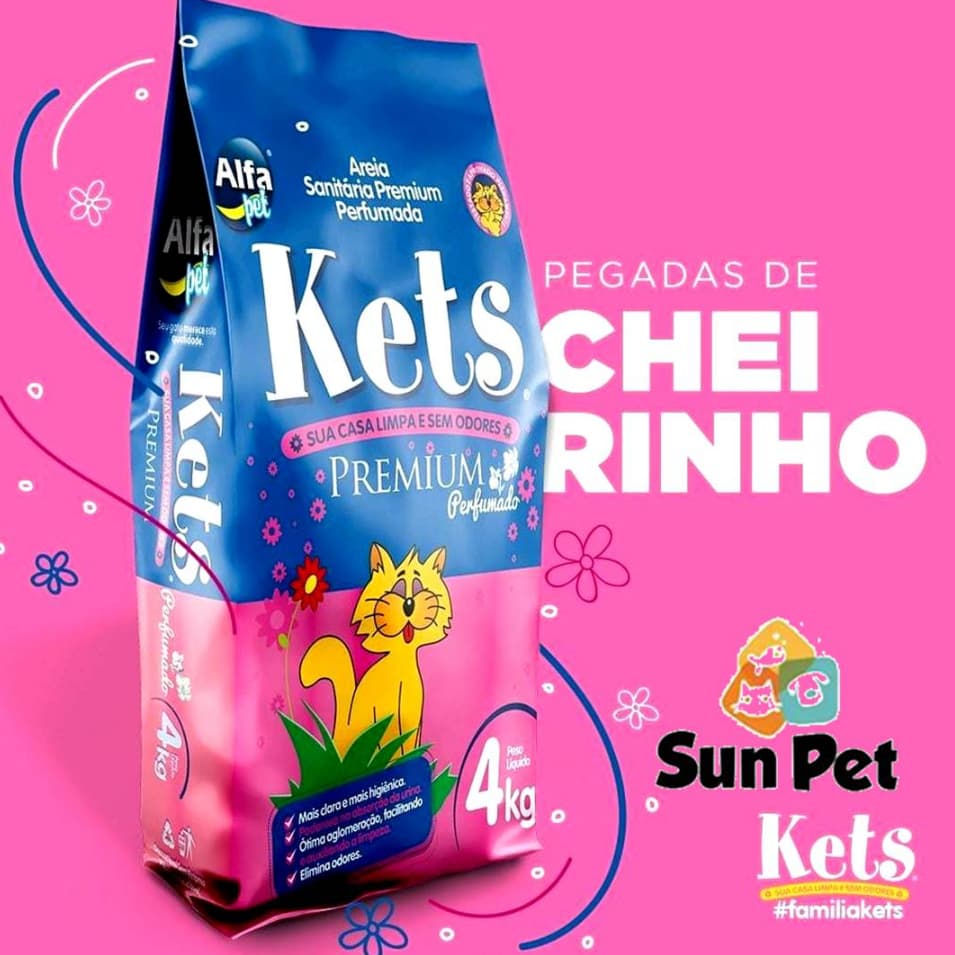 Kit 05 unds Areia Para Gato Sanitária Higiênica para Gatos Kets Premium Perfumada FARDO 5 Unidades de 4kg ENVIO RAPIDO