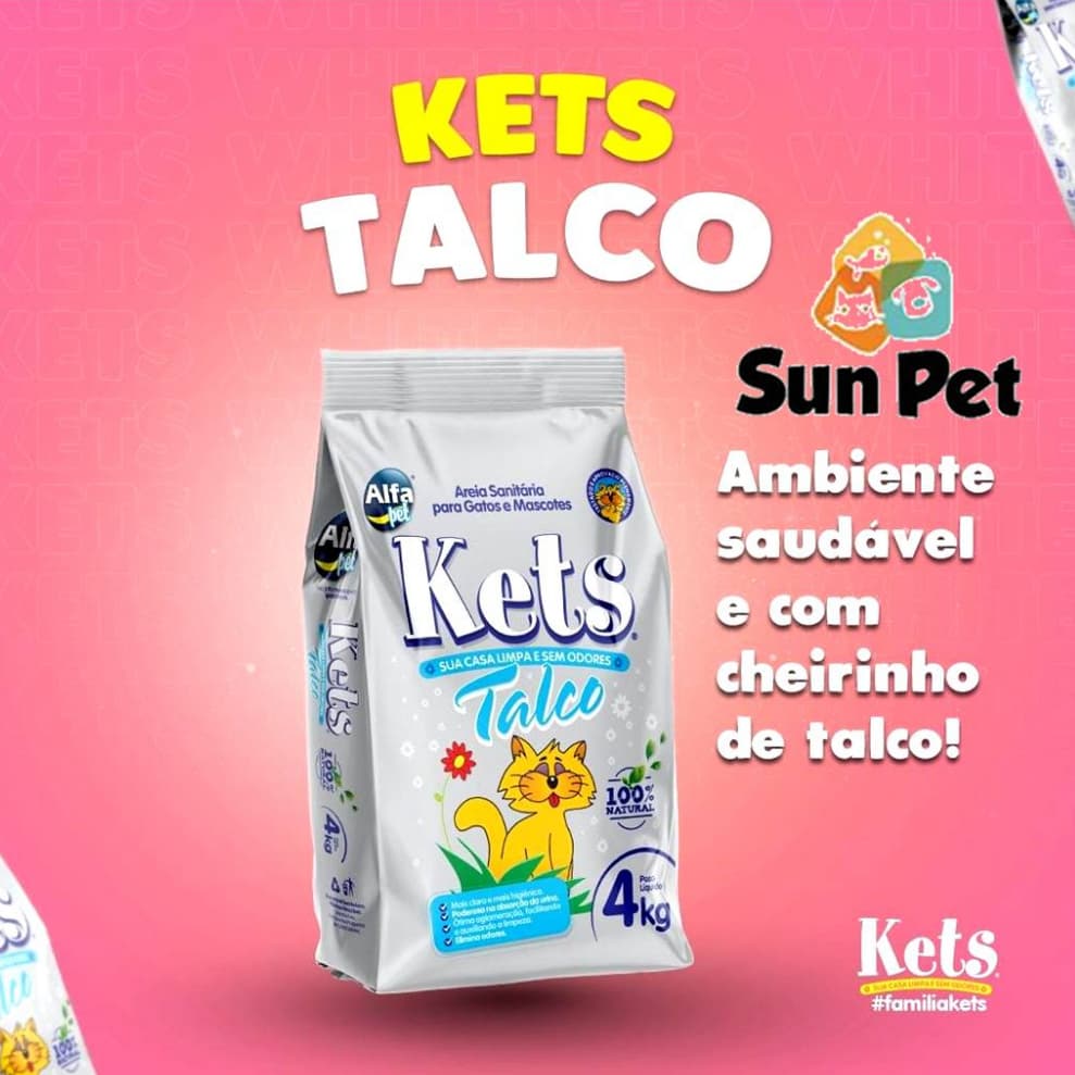 Kit 05 Unidades Areia Para Gato Sanitária Natural Para Gatos e Mascotes Kets Talco Perfumada FARDO com 5 Unidades de 4kg