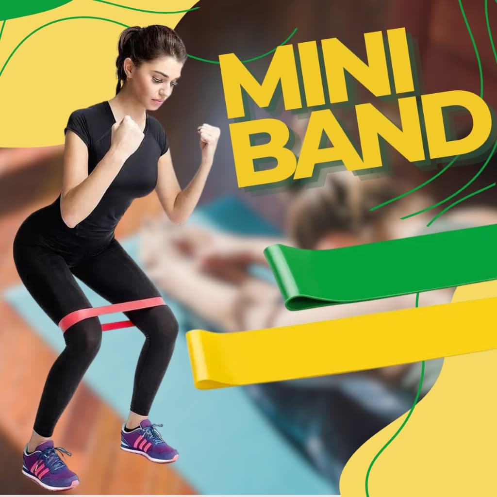 KIT 10 Faixas Elásticas de Resistência Mini Band para Treino Yoga Pilates Treino Academia Musculação