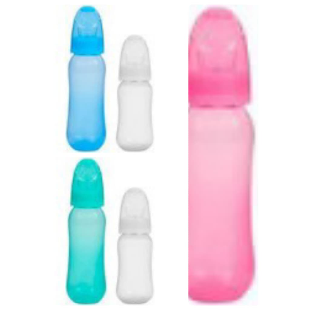 Kit Mamadeira De Bebê Bico Silicone Macio 240mL + 150mL 6 Meses Antivazamento Orto - Baby Go