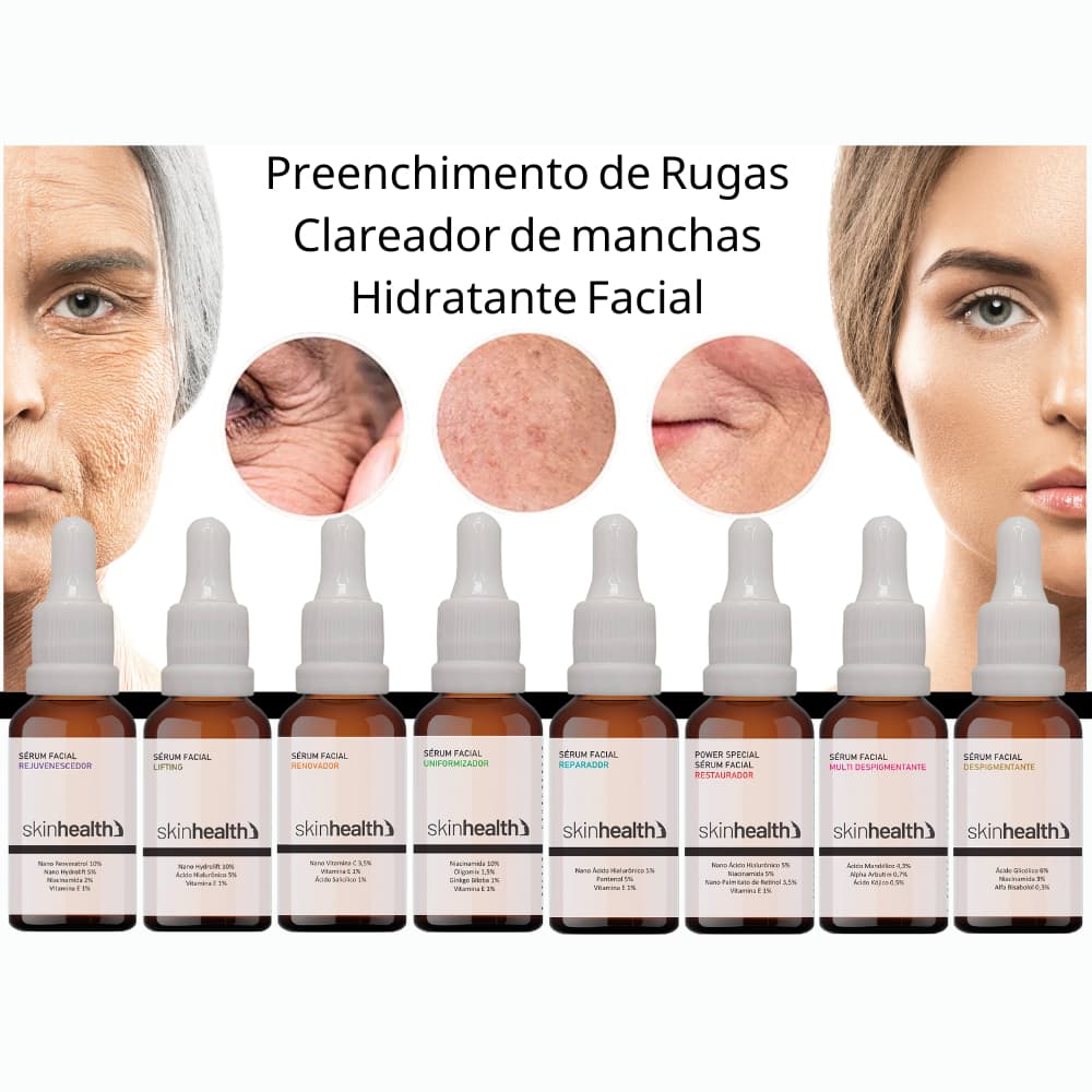 Sérum Facial Hidratante, Anti-idade, Clareador, Antioxidante, Pele Oleosa, Pele seca, Revitalizante, Rugas E Acnes