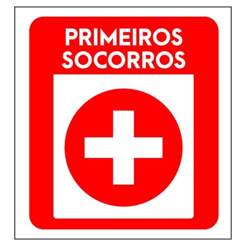 kit primeiros socorros  com 10 etiqueta adesivas em vinil   10x10cm