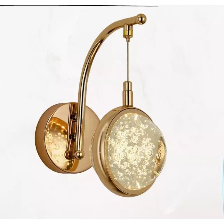 Luminaria Arandela Led Branco Quente Saturno Bola Cor Rose Gold - Cristal LED