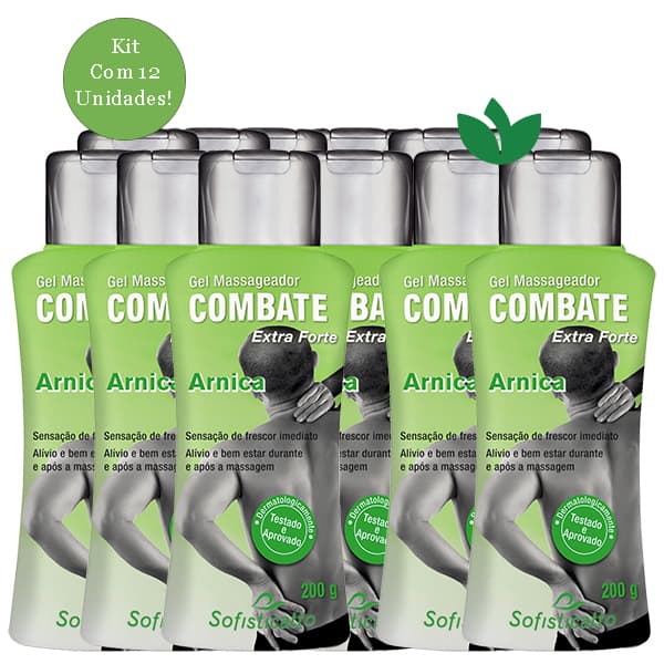 Kit Com 12 Unidades Gel Massageador Combate Arnica 200g Sofisticatto