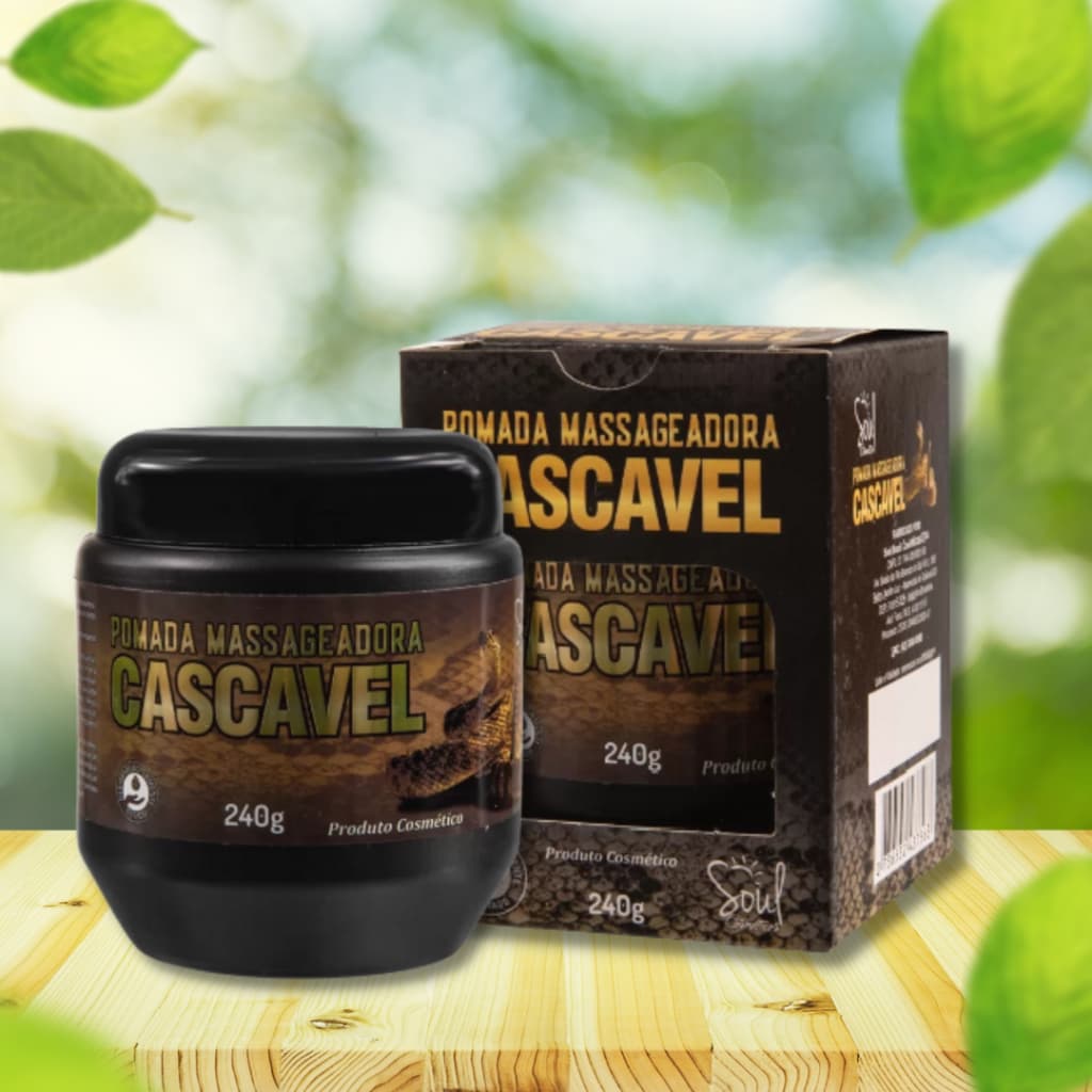 Kit com 12 Pomadas Massageadoras Cascavel 240g Soul Cosméticos