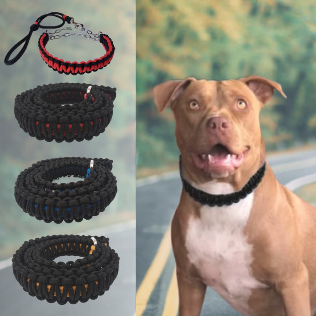 Guia Enforcador Artesanal Pet Unificado Coleira para Cachorro Cães Médio Grande Guia para Cachorro Trançada Pitbull