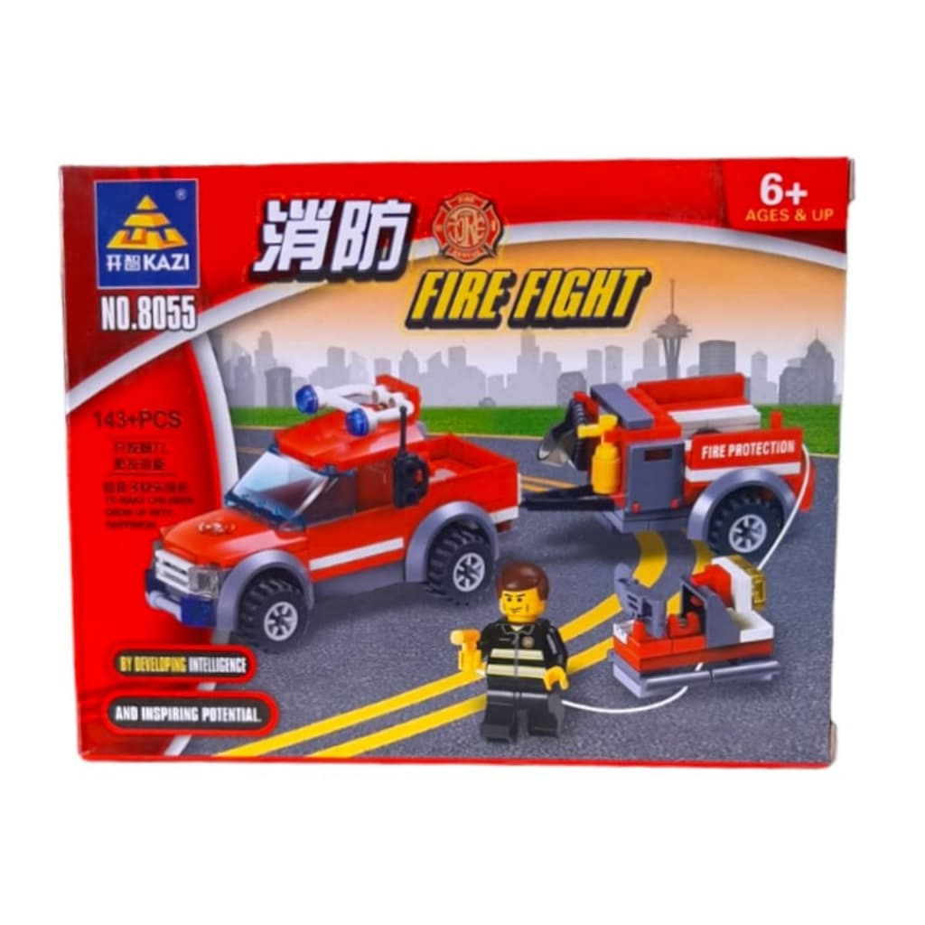 Bloco de Montar Combate ao Incêndio com 143 Peças - Kazi Lego