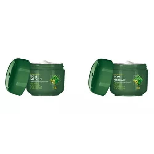 Kit 2 Pomadas Descongestionante Bom Médico Com Mentol, Cânfora E Óleo De Eucalipto 15g