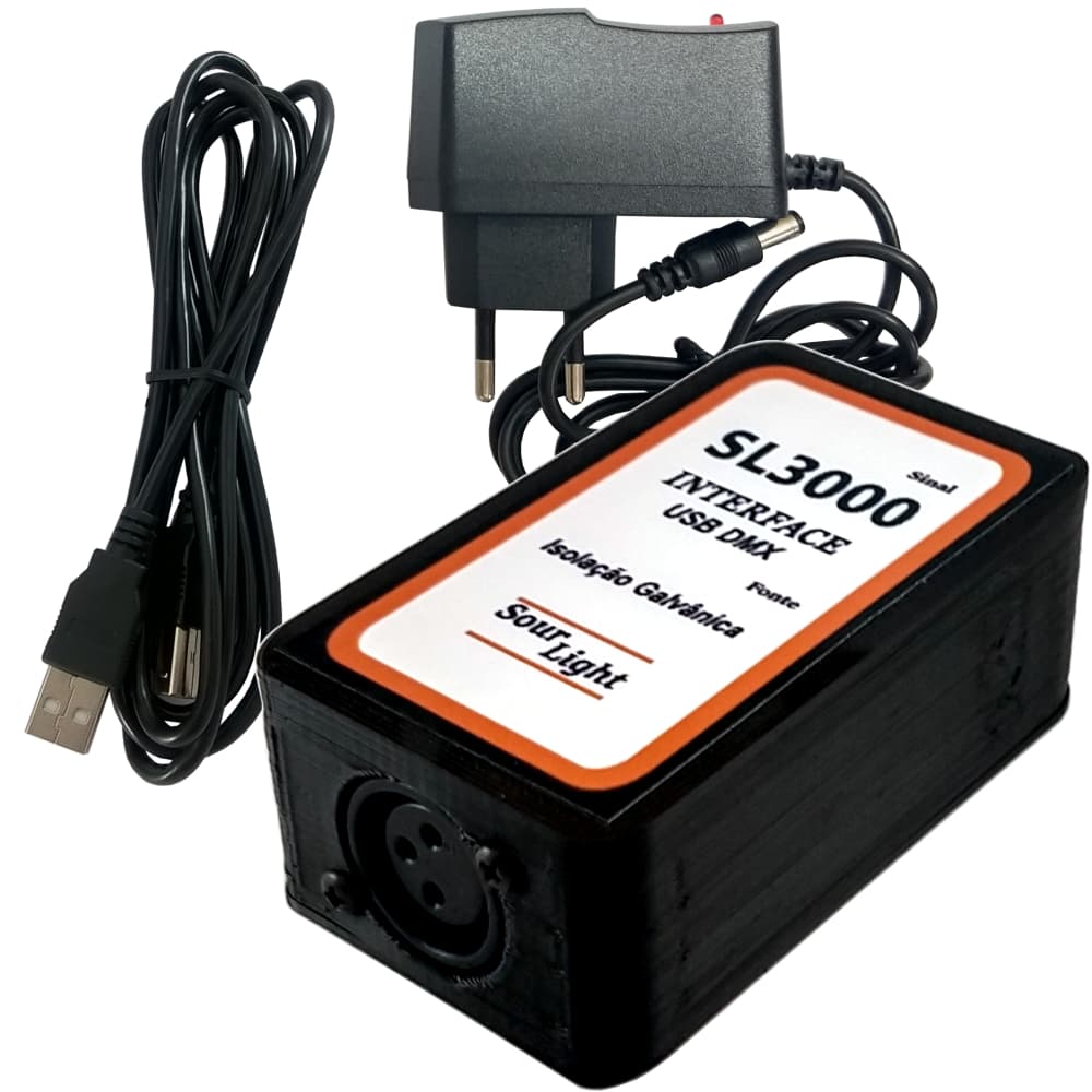 Interface DMX USB solação Galvânica SL3000 - Uso Profissional - ENVIO IMEDIATO!
