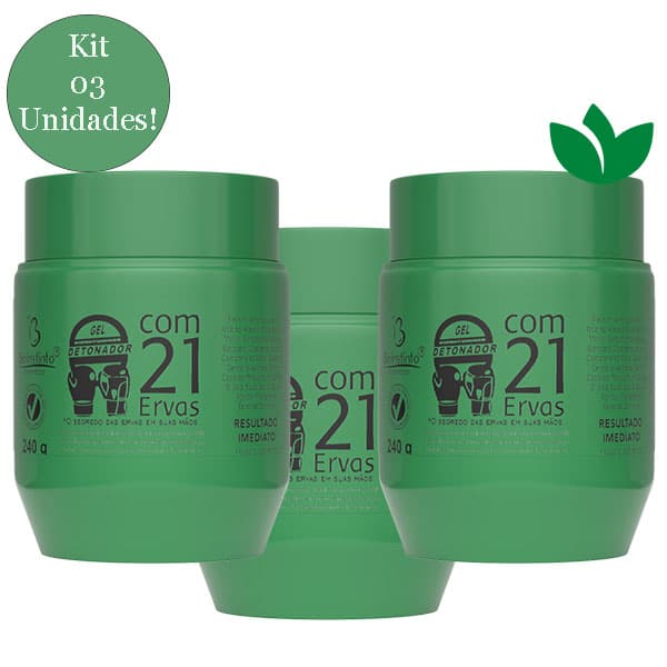 Kit Com 3 Unidades Gel Detona Com 21 Ervas 240g Bio Instinto